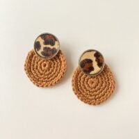 Brinco Botão Animal Print